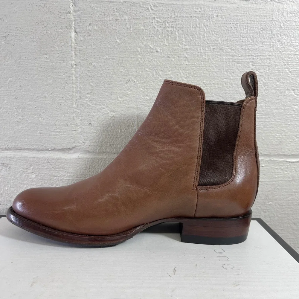 Tecovas The Chance II Chelsea Ankle Boots Brown Leather Pull On Men's‎ 8.5 D